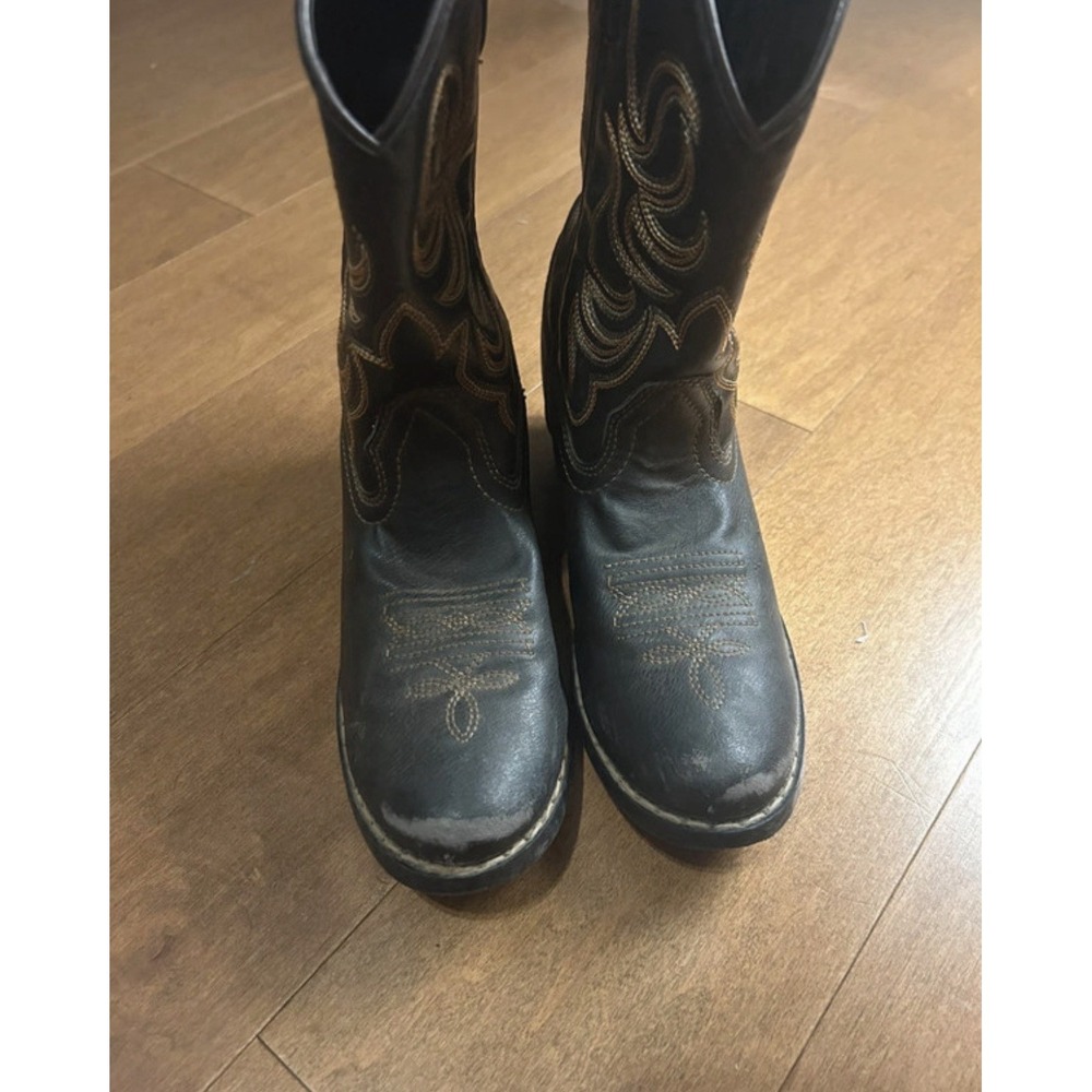Smoky Mountain Western Boots Boys Monterey Leather Brown Black 1575C - Picture 4 of 7